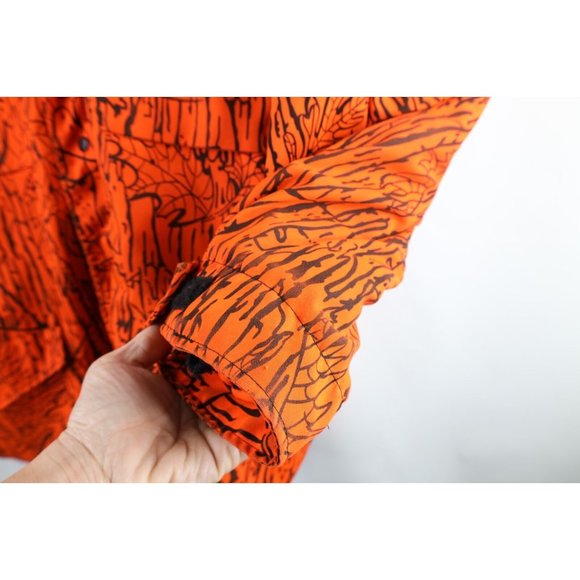 Vintage 90s Smith & Wesson Mens Large Distressed Camouflage Jacket Blaze Orange - Picture 7 of 10